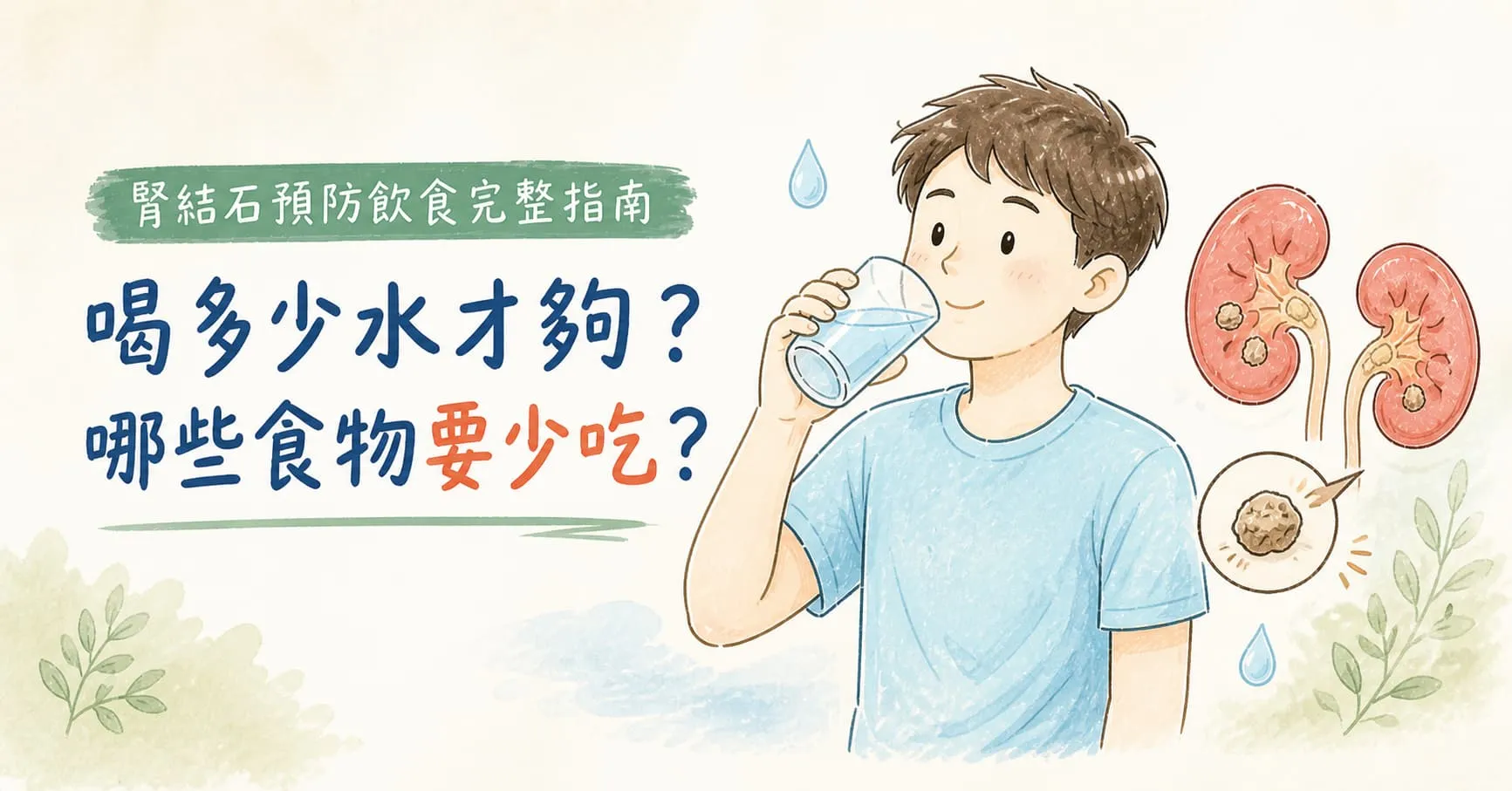 腎結石預防飲食完整指南｜喝多少水才夠？哪些食物要少吃？