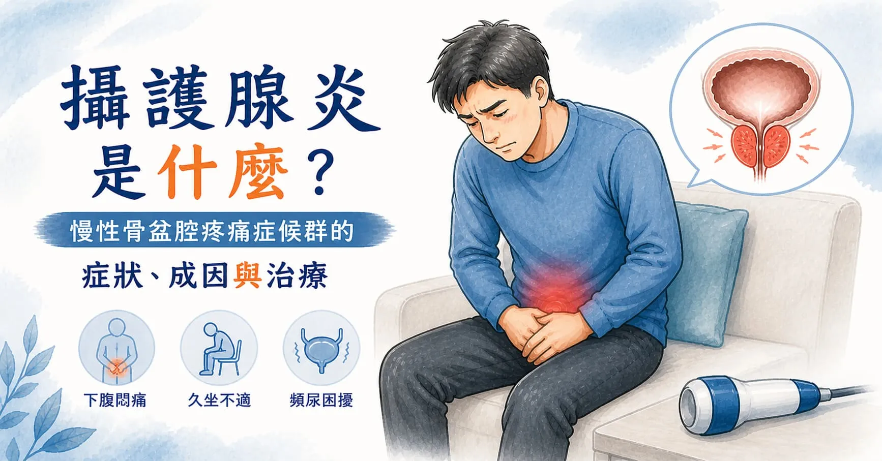 攝護腺炎是什麼？慢性骨盆腔疼痛症候群的症狀、成因與治療